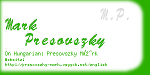 mark presovszky business card